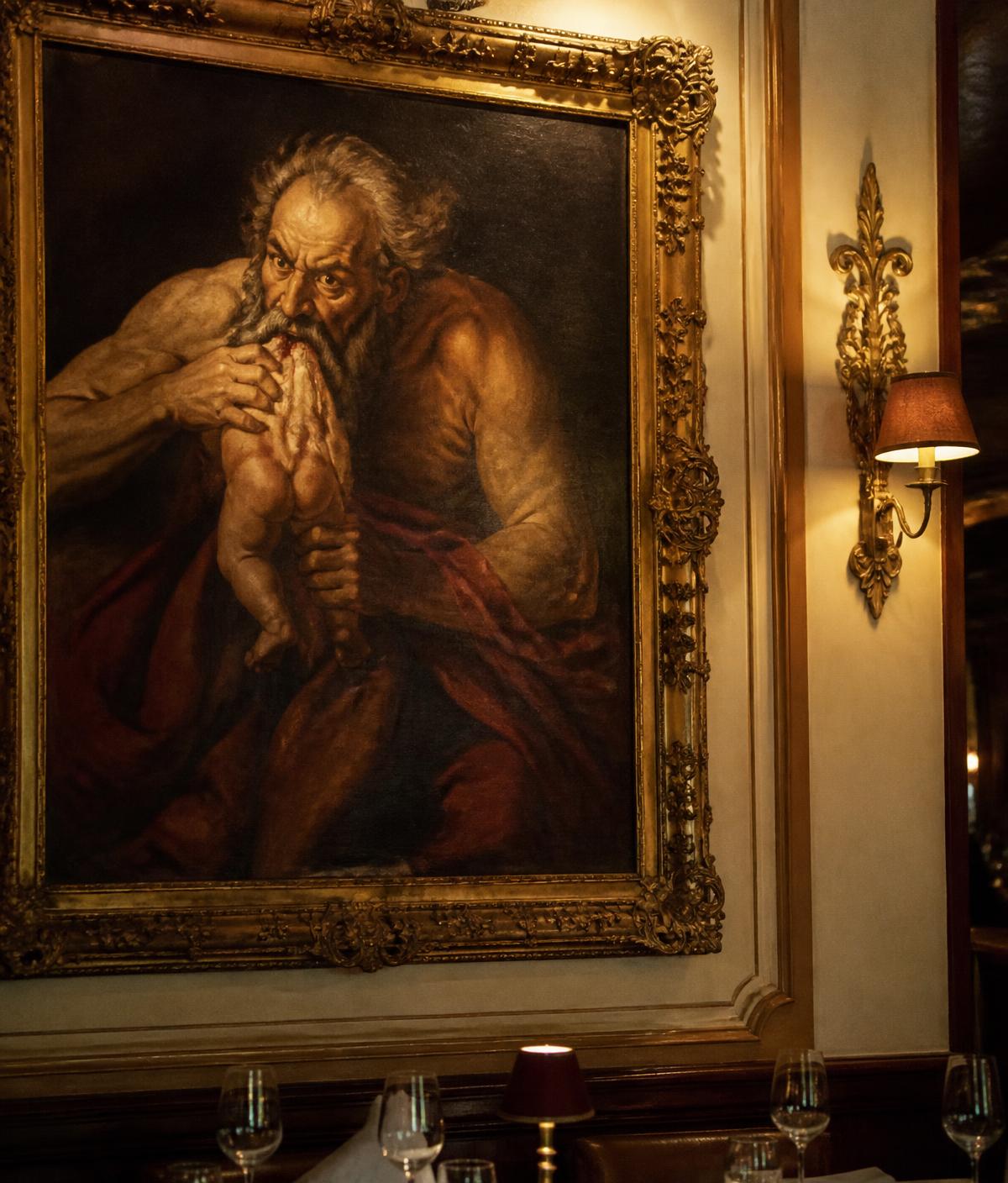 Pintura clásica de Cronos en la Sala Covarsí